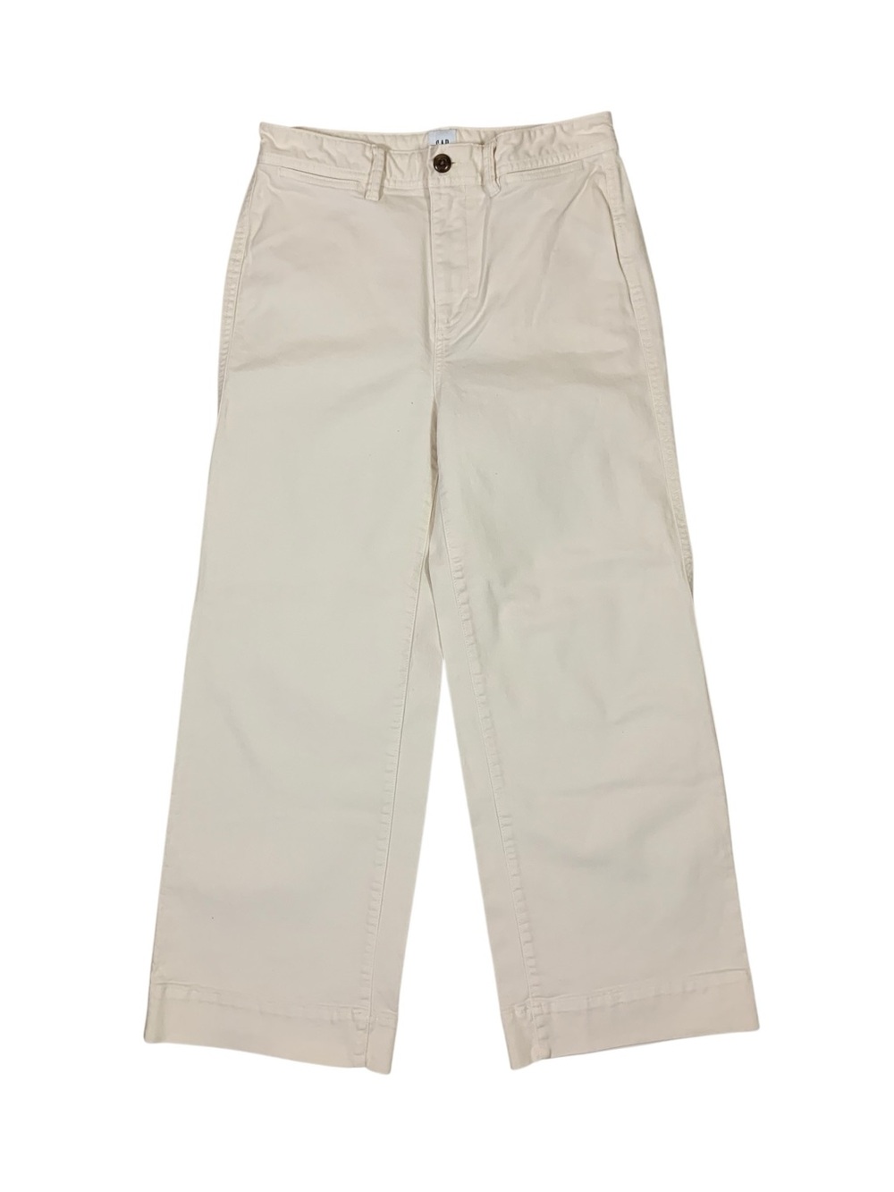 Gap White High Rise Wide Leg Crop Pants Casual Minimalist Womens 4